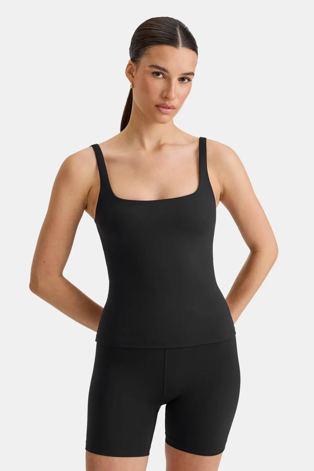 DayFlex Square Neck Full Length Support Vest - Shadow Black